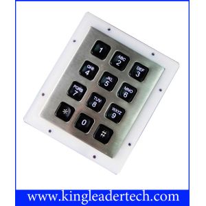 Rugged IP65 Waterproof Backlit Metal Numeric Keypad For Low-Lit Environment In