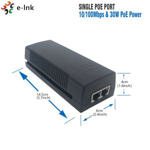 10/100M PoE Injector IEEE802.3at 30W