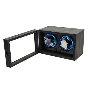 Cheap Luxury Rotating Watch Display Case Elegant High End Watch Winder Automatic Wooden Box for sale