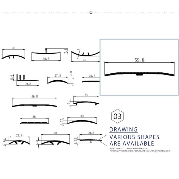 Durable Laminate Floor Threshold Aluminium Transition Carpet Strip
