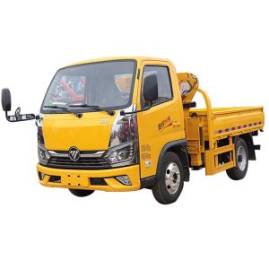 China Foton Small Box Cargo Truck Dump Truck Mounted Crane Folding Crane Truck 6 Tons on sale