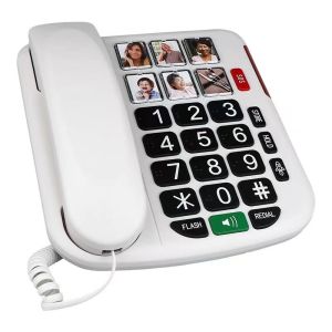 Remote Control SOS Big Button Telephone With Braille Desktop Telephone
