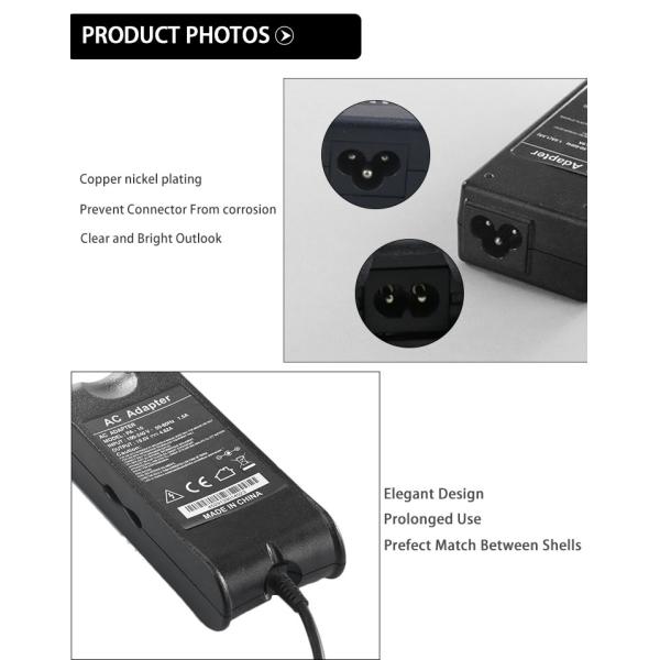3 Prong Outlet Laptop Charger Pin Adapter Lightweight 19.5V 4.62A For DELL Charger