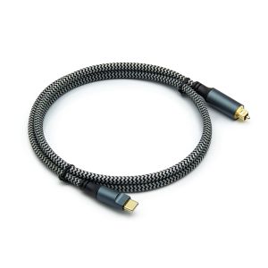 Optic Audio Cable USB-C to Toslink PVC Jacket Braid 8K Resolution 4.0mm Male-to-Male Customizable 1M/2M/3M for TV & Computer