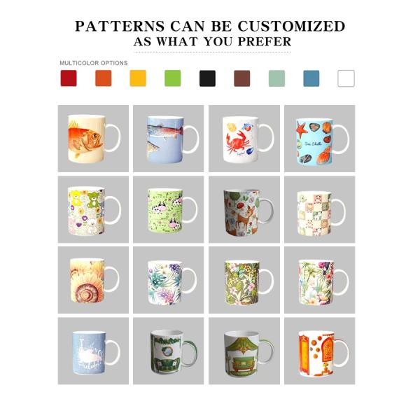 White Porcelain 350ml Coffee Water Mug Customized Packing