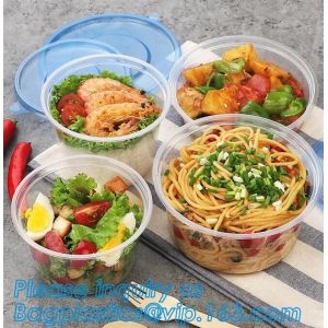 550ml Microwavable Plastic Disposable Food Packaging Container Rice Bowls For