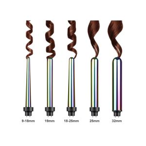 Instant Heat Up Interchangeable Hair Curler Titanium Tourmaline Barrels