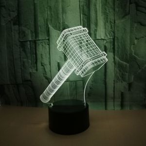 Amazon Hammer custom OEM picture logo 3D led night light movie Quake visual
