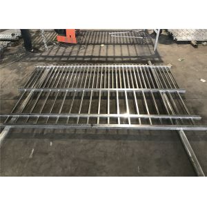 China Steel Tubular Fence Panels Customized Size 2.1m x 2.45m Rail 50mm Punched Hot dipped Galvanized In Zinc Pool on sale