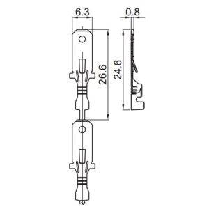 Industrial Male Auto Wire Terminal Connectors / Auto Fuse Box Connectors DJ611-6