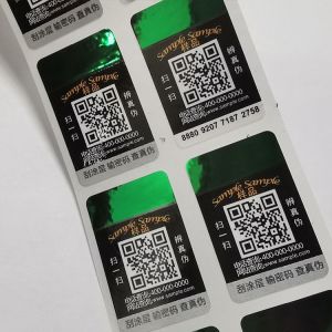 Laser Silver Hologram Sticker Custom Scratch Coating Holographic CE