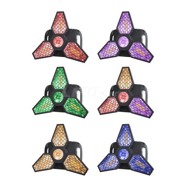 3* 60W RGB Infinitely Rotating Strobe Triangle Pixel Retro Effect Light