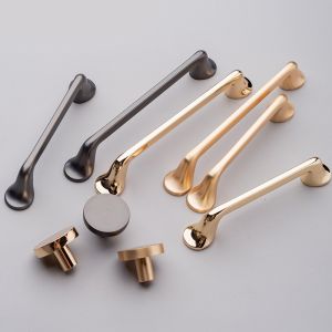 Brushed Brass Cabinet Hardware Handle Polished For Wardrobe Drawer