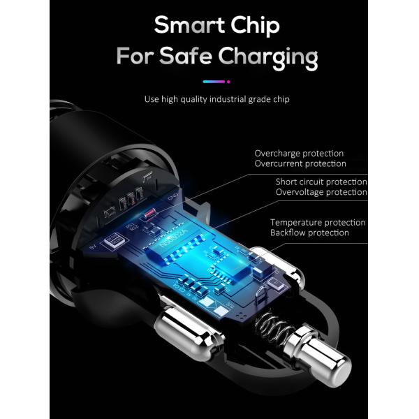 Electric Mobile Phone 12V 8CM QC 3.0 Usb Car Charger