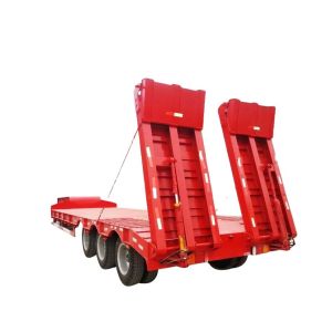 Truck Trailer 3 Axles/ 4 Axles 13000--16000mm Length 50 Ton Lowboy Trailer in