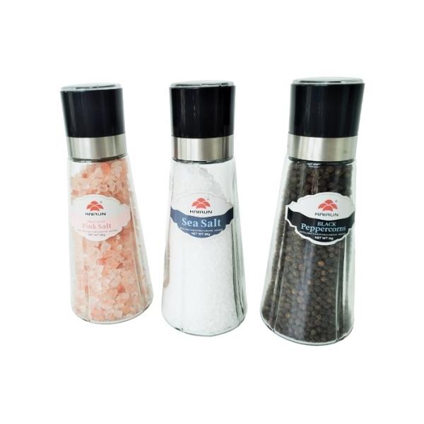Compact Grinder And Shaker With Condiment Manual Plastic Grinder Mill With Salt
