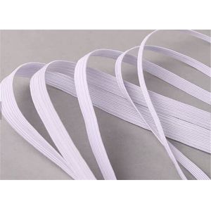 Custom Flat Elastic Rope White Black Color Durable With High Elasticity