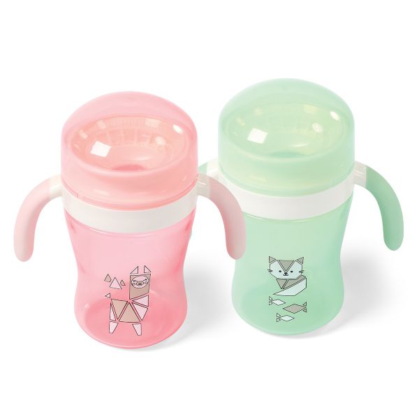 Quality Customized Bpa Free Pp Drinking Water Bottle 360 Degree Training Non Spill Baby Feeding Cups With Handle wholesale