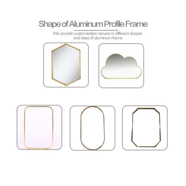 Customize Aluminium Mirror Frame Profile Round / Square / Polygon