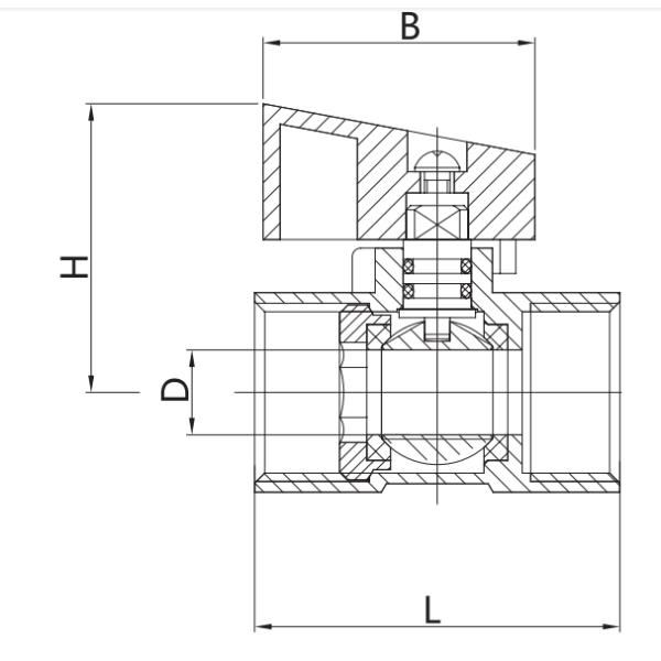 Mini FxF Female Threaded Ball Valve Dn15 Aluminum Handle