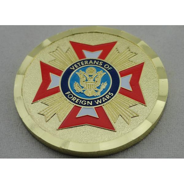 Quality Zinc Alloy Gold Plating Veterans of Foreign Wars Personalized Coins with Soft Enamel, for Commemorative wholesale