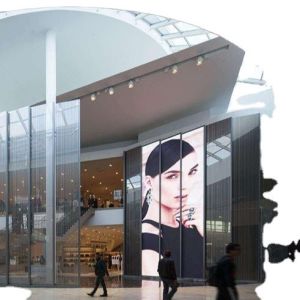 GCL Indoor Curtain Transparent LED Wall For Subway Station Advertising