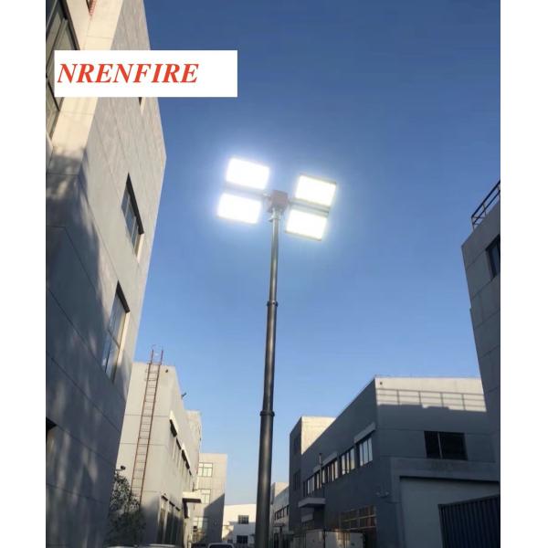 Quality 9m vertical pneumatic telescopic mast lighting tower 1200W LED flood lights/ inside wires/ remote control/ tilt and turn wholesale