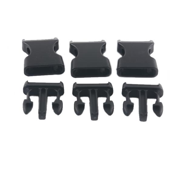 20mm Black Plastic Buckle Dog Collar with Convenient Quick Release Buckles