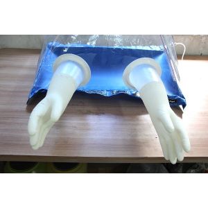 Lab Glove Box Testing Bag Pyramid Isolator Pvc Material In Blue