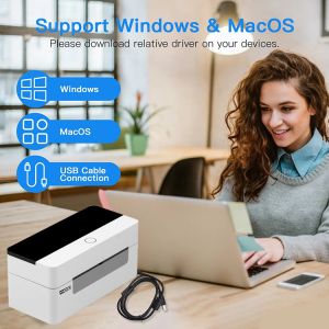 USB Bluetooth Label 110mm Thermal Printer 4x6 Handheld Compatible With