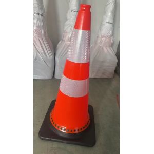 75cm Height Orange Top Traffic Cone with 10+15cm Reflective Film for High