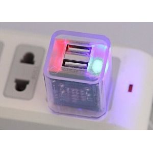 Lucency charger transparency case mini charger USB connecter LED indicator 5V1A