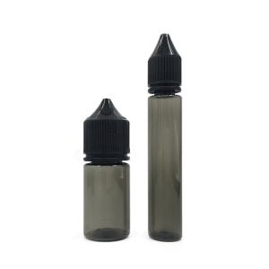 Round PET E Liquid Bottle With Childproof Screw Cap Transparent Custom Logo