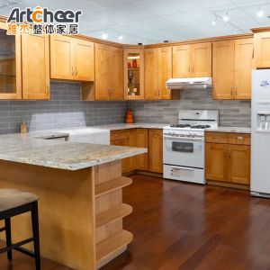 China Plywood Carcase Modular Kitchen Cabinet with Modern Stylish Design and Marble Stone Top on sale