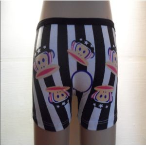 Big mouth monkey stripe gradually color cotton blended fabric boy cute pants