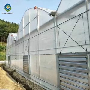 Agricultural Polytunnel Polyethylene Plastic Sheeting Greenhouse Multi Span