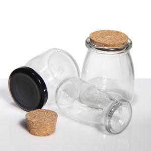 BPA Free Sealable Glass Pudding Jars Clear Transparent OEM