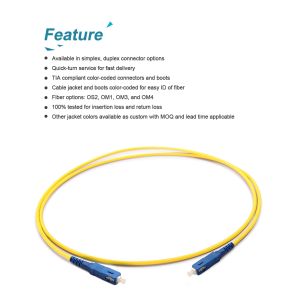 10m SC - SC Single Mode Fiber Patch Cord 9/125um For Network Solution
