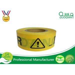 Yellow Adhesive PE Warning Tape Printed Customized Logo For Caution