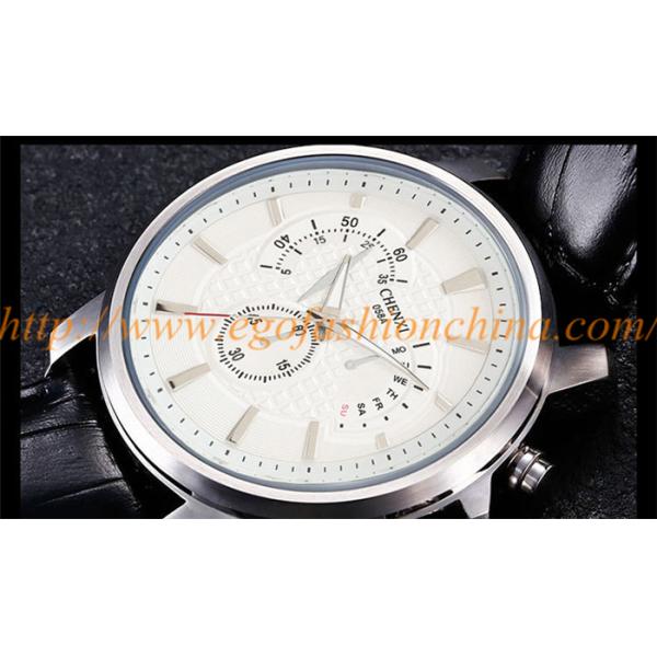 058A 3 Small Dials Watch Unisex Watch Genuine Leather Watch Business Watch Quartz Watch
