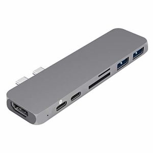 7 in 1 Dual USB to Hub For MacBook Pro 2018 with video thunderbolt 3 card reader