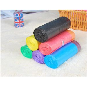 Drawstring Waterproof Strong Trash Bags Logo Printing LDPE Material