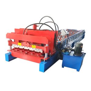 Cheap Full Automatic Glazed Tile Roll Forming Machine With 13 Rows Rollers And Hydraulic Cutting for sale