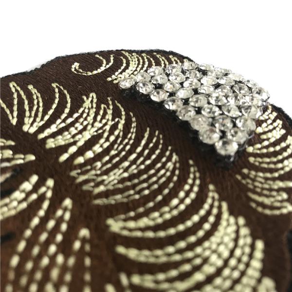 Beautiful Woman 3D Custom Woven Badges , Pearl And Rhinestone Applique For Work Blouse