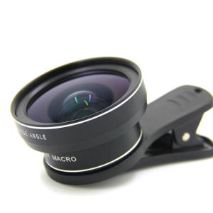 Black 0.45x Portable Clip On Mobile Phone Camera Lens Wide Angle Selfie Lens