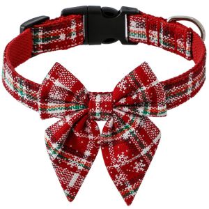 Small Pet Breakaway Kitten Christmas Collar With Cute Bow Bell