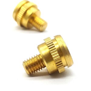 Anodized CNC Brass Parts High Precision Knurled Thumb Screws Customized