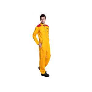 China Orange Automotive Industrial Work Uniforms With Velcro Removable Wristband on sale