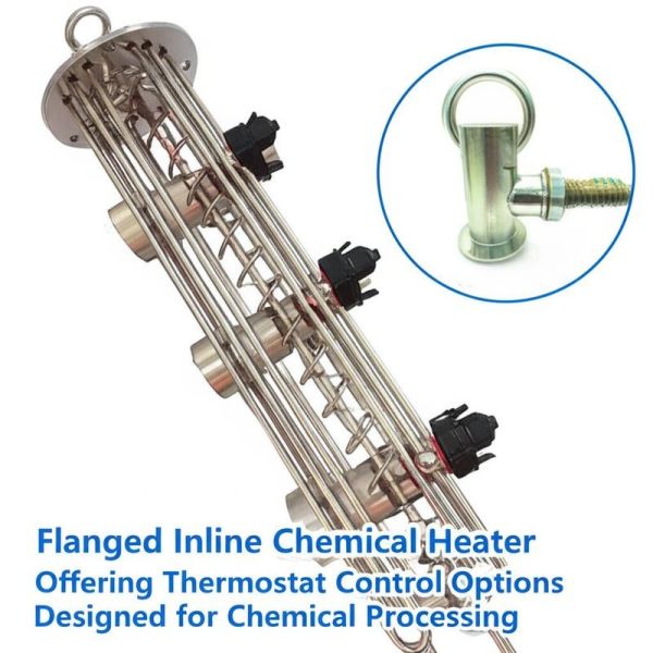 Quality Flanged Inline Chemical Heater Offering Thermostat Control Options Designed for Chemical Processing Providing and Temperature Control wholesale
