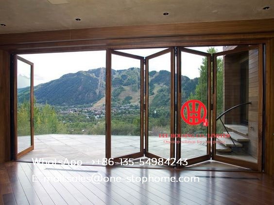 aluminum bifold doors with glasses integrated,prefabricated bi folding door with aluminium alloy frame,outdoor door